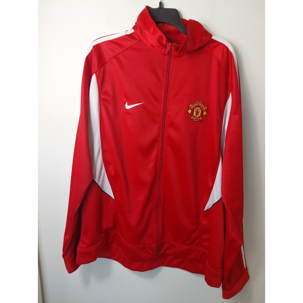 Nike Manchester United Zip Up Red & White Size XL